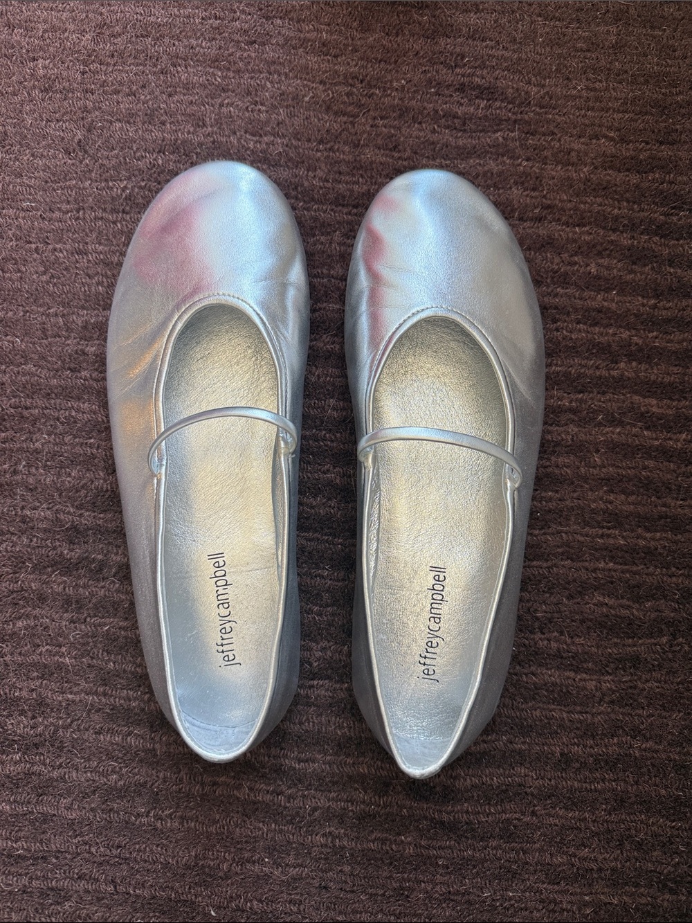 Jeffrey Campbell Metallic Silver Mary Jane Flats